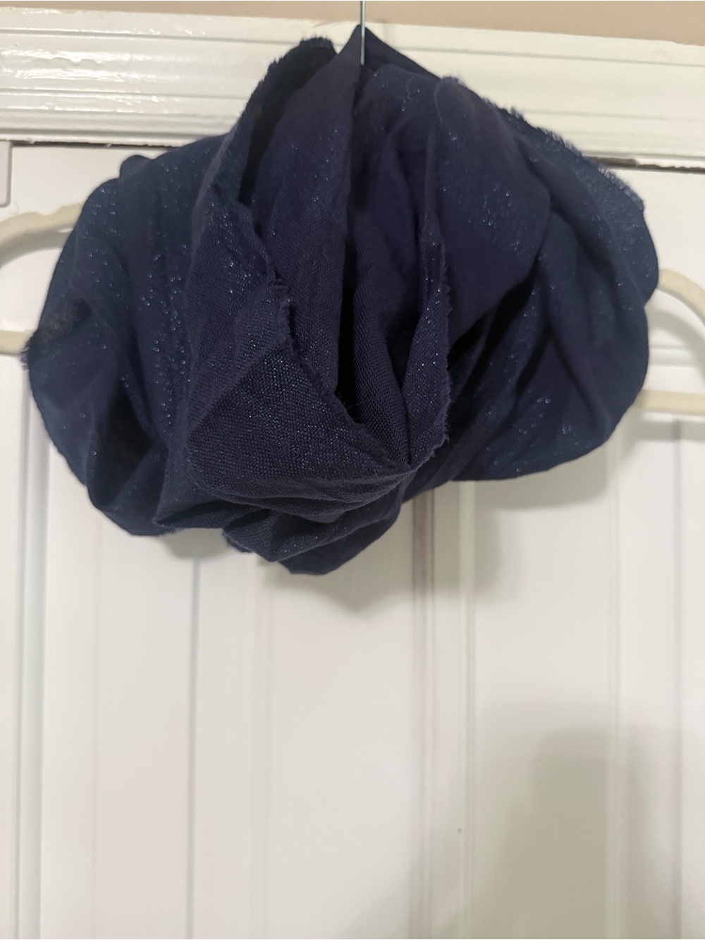 Burberry Navy Blue Sparkle Lightweight Infinity Scarf - Women's Accessory